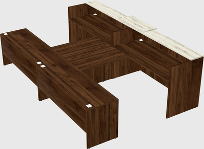 Shared u-shaped reception desks