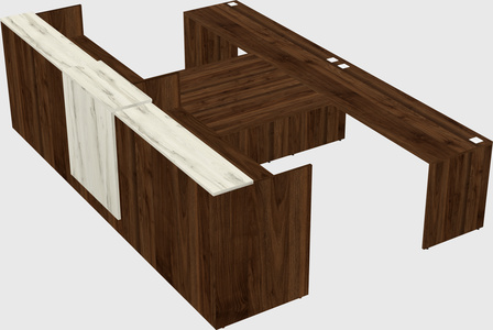 Shared u-shaped reception desks