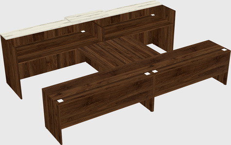 Shared u-shaped reception desks