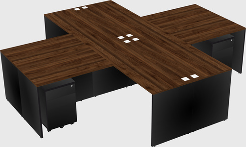 Quad l-shaped office desks