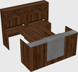 Shared u-shaped reception desks