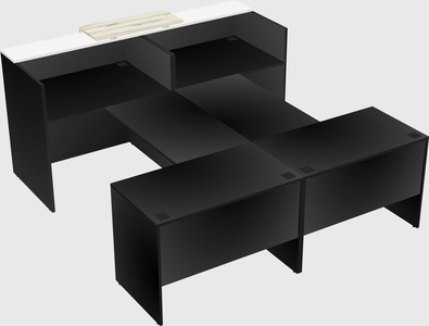 Shared u-shaped reception desks