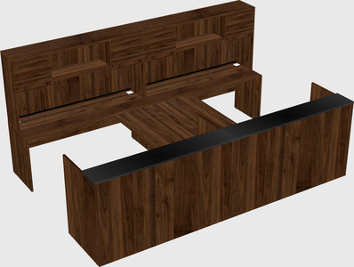Shared u-shaped reception desks