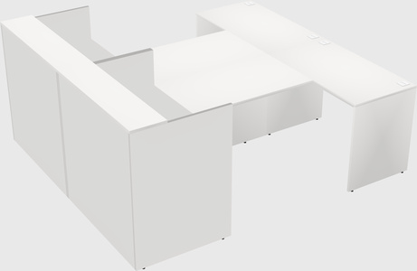 Shared u-shaped reception desks