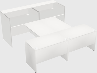 Shared u-shaped reception desks