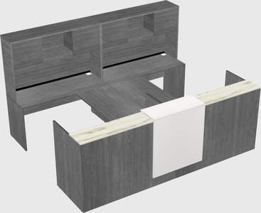Shared u-shaped reception desks