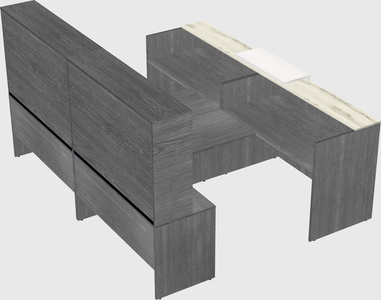 Shared u-shaped reception desks