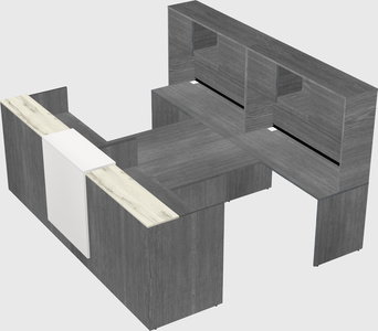 Shared u-shaped reception desks