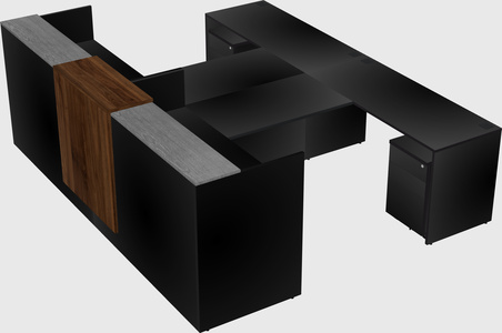 Shared u-shaped reception desks