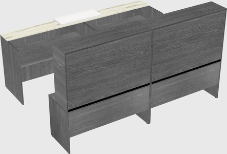 Shared u-shaped reception desks