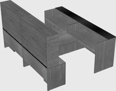 Shared u-shaped reception desks