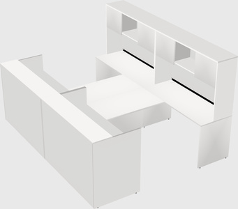 Shared u-shaped reception desks