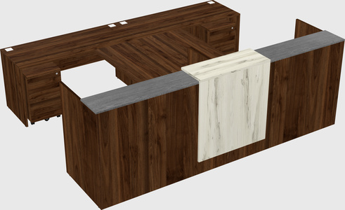Shared u-shaped reception desks
