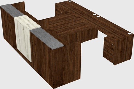 Shared u-shaped reception desks