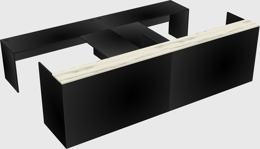 Shared u-shaped reception desks