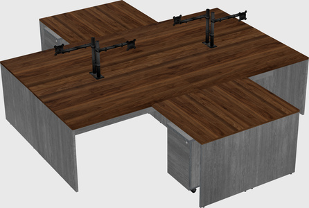 Quad l-shaped office desks