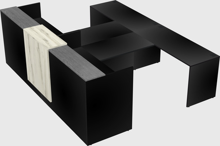 Shared u-shaped reception desks