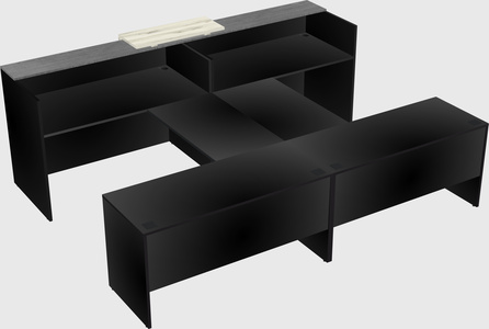 Shared u-shaped reception desks