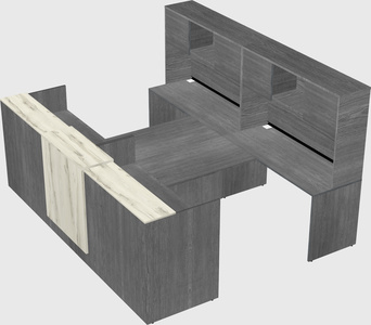 Shared u-shaped reception desks