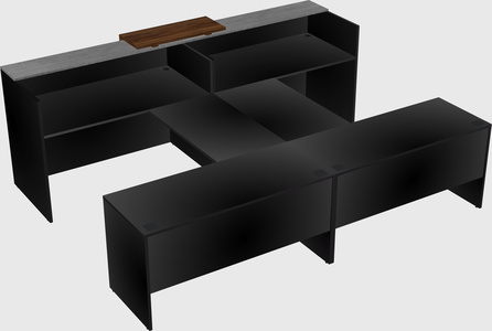 Shared u-shaped reception desks