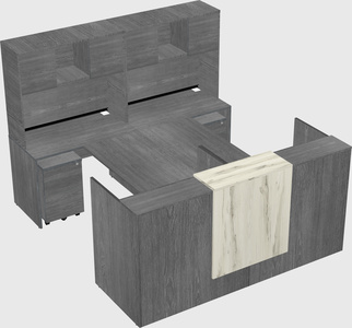 Shared u-shaped reception desks