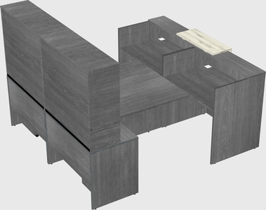 Shared u-shaped reception desks
