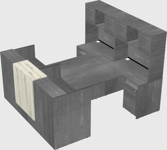 Shared u-shaped reception desks