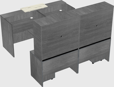Shared u-shaped reception desks