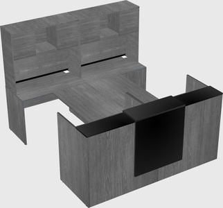 Shared u-shaped reception desks