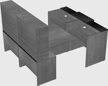 Shared u-shaped reception desks