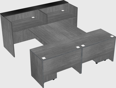 Shared u-shaped reception desks