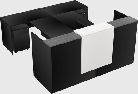 Shared u-shaped reception desks