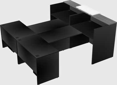 Shared u-shaped reception desks