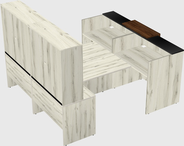 Shared u-shaped reception desks