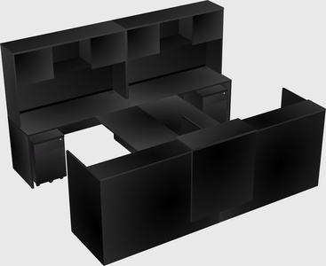 Shared u-shaped reception desks