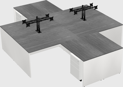 Quad l-shaped office desks
