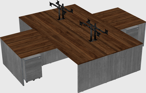 Quad l-shaped office desks