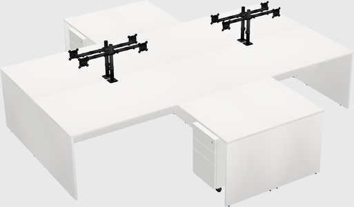Quad l-shaped office desks