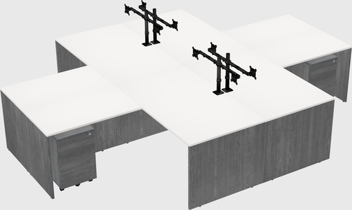 Quad l-shaped office desks