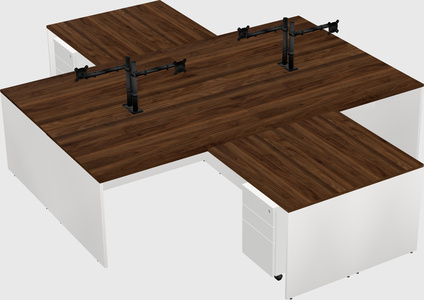 Quad l-shaped office desks