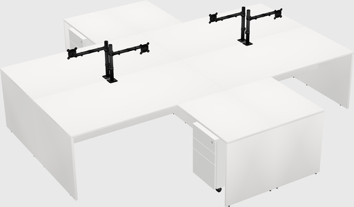 Quad l-shaped office desks