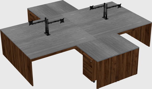 Quad l-shaped office desks