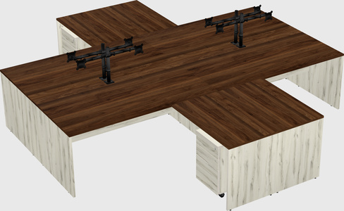 Quad l-shaped office desks