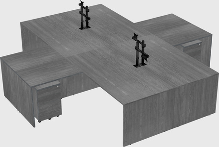 Quad l-shaped office desks