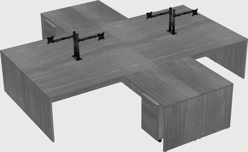 Quad l-shaped office desks