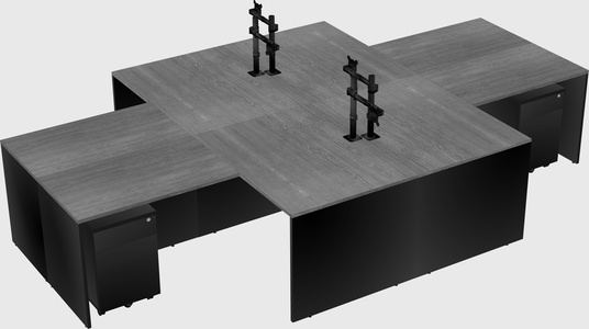 Quad l-shaped office desks