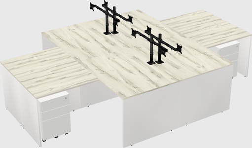 Quad l-shaped office desks