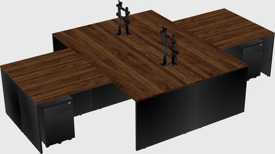 Quad l-shaped office desks