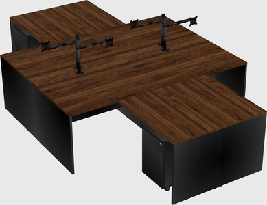 Quad l-shaped office desks