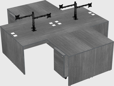 Quad l-shaped office desks